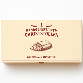 Christstollenkiste aus Holz für handgefertigte Christstollen